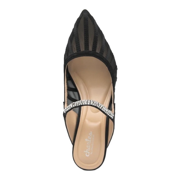 CHARLES BY CHARLES DAVID Womens Swell Embellished Strap Mesh Pumps Black 5.5 NWT - Picture 2 of 9